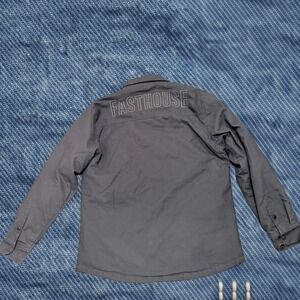 Fasthouse Men's Elysian Quilted Jacket Large Charcoal Black Motorcycle Coat